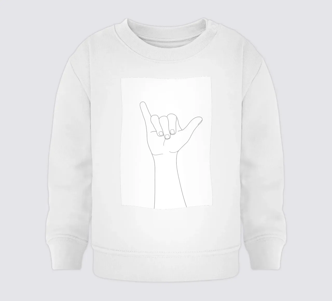 Minimal Line Art Shaka Hand Gesture felpa neonato da Nadjaa