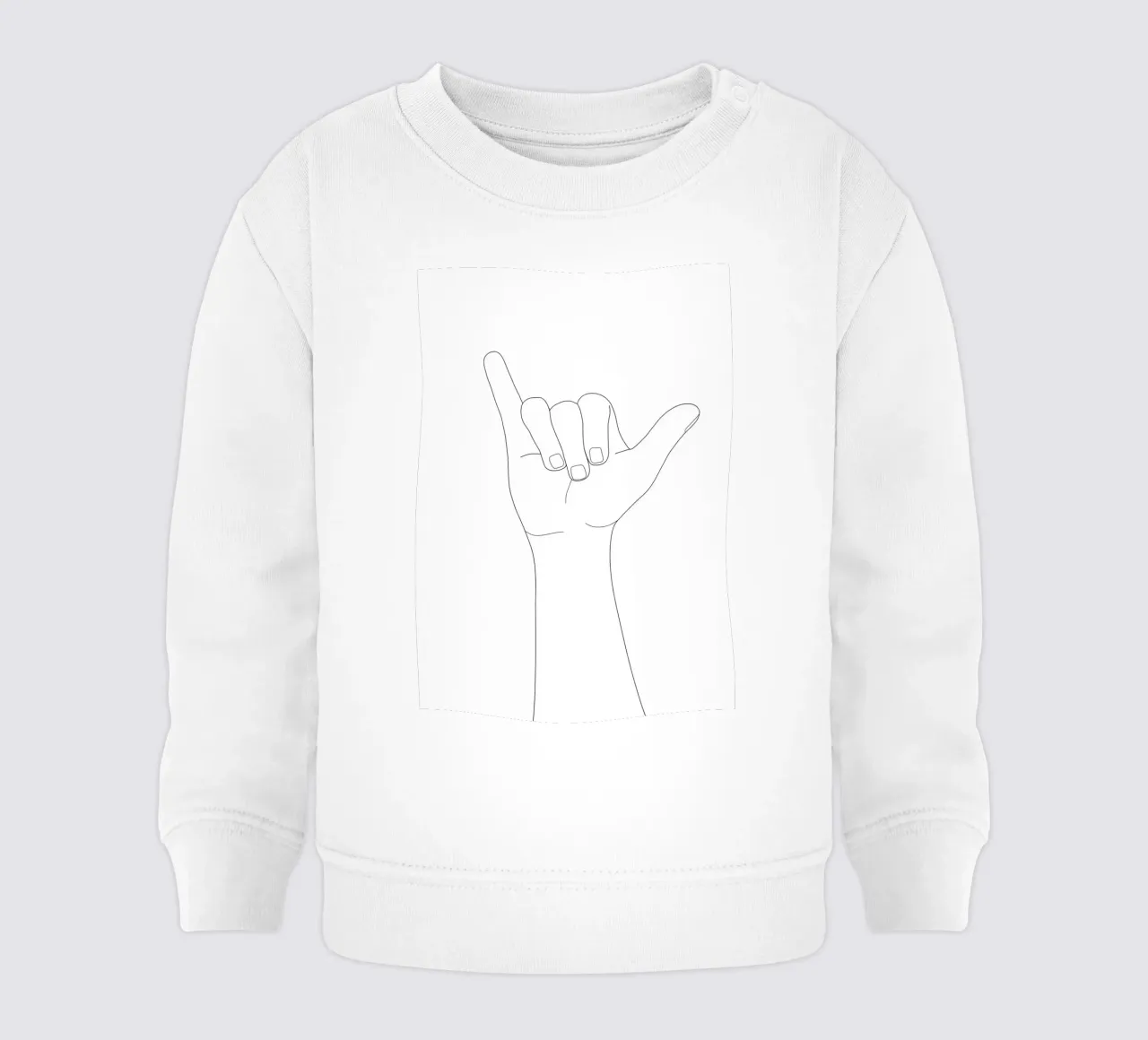Minimal Line Art Shaka Hand Gesture felpa neonato da Nadjaa