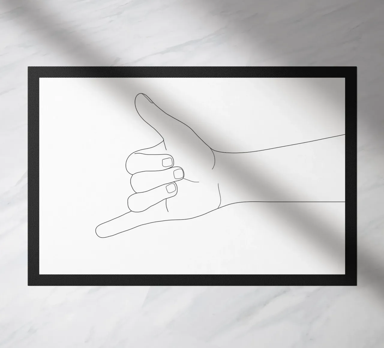 Minimal Line Art Shaka Hand Gesture zerbino da Nadjaa
