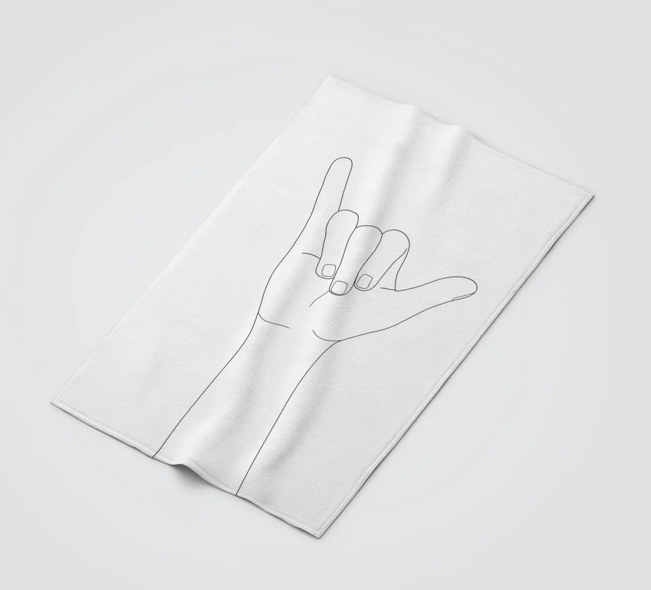 Minimal Line Art Shaka Hand Gesture coperta in pile da Nadjaa