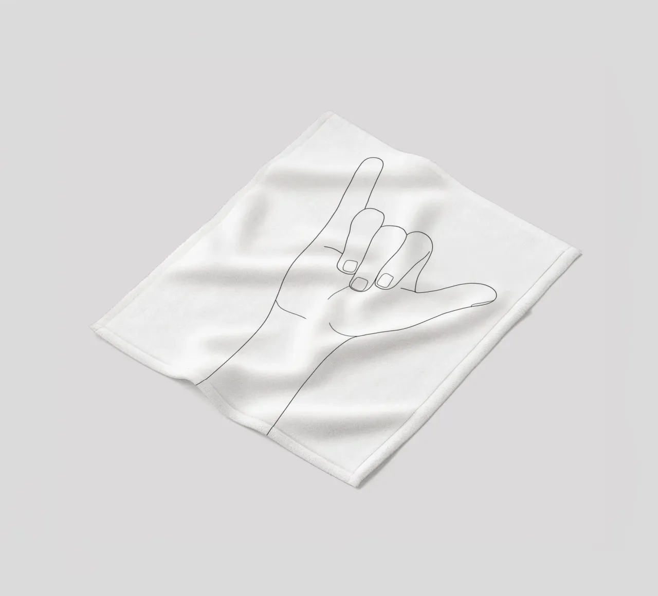 Minimal Line Art Shaka Hand Gesture coperta in pile da Nadjaa