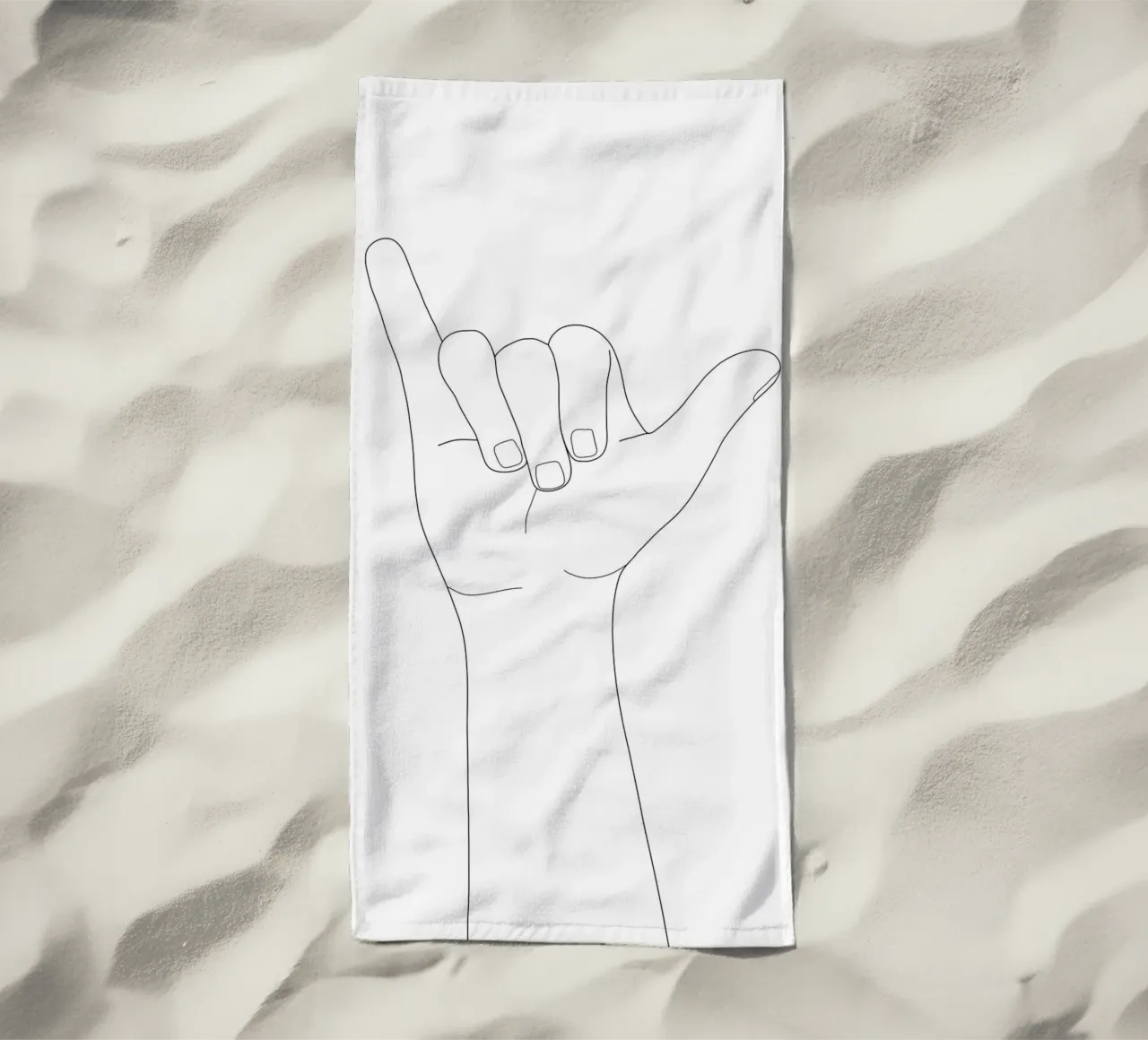 Minimal Line Art Shaka Hand Gesture telo mare da Nadjaa