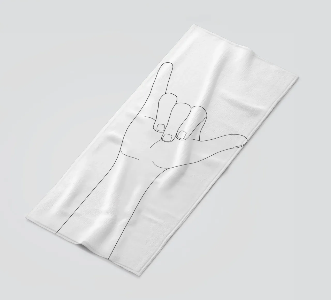 Minimal Line Art Shaka Hand Gesture telo mare da Nadjaa