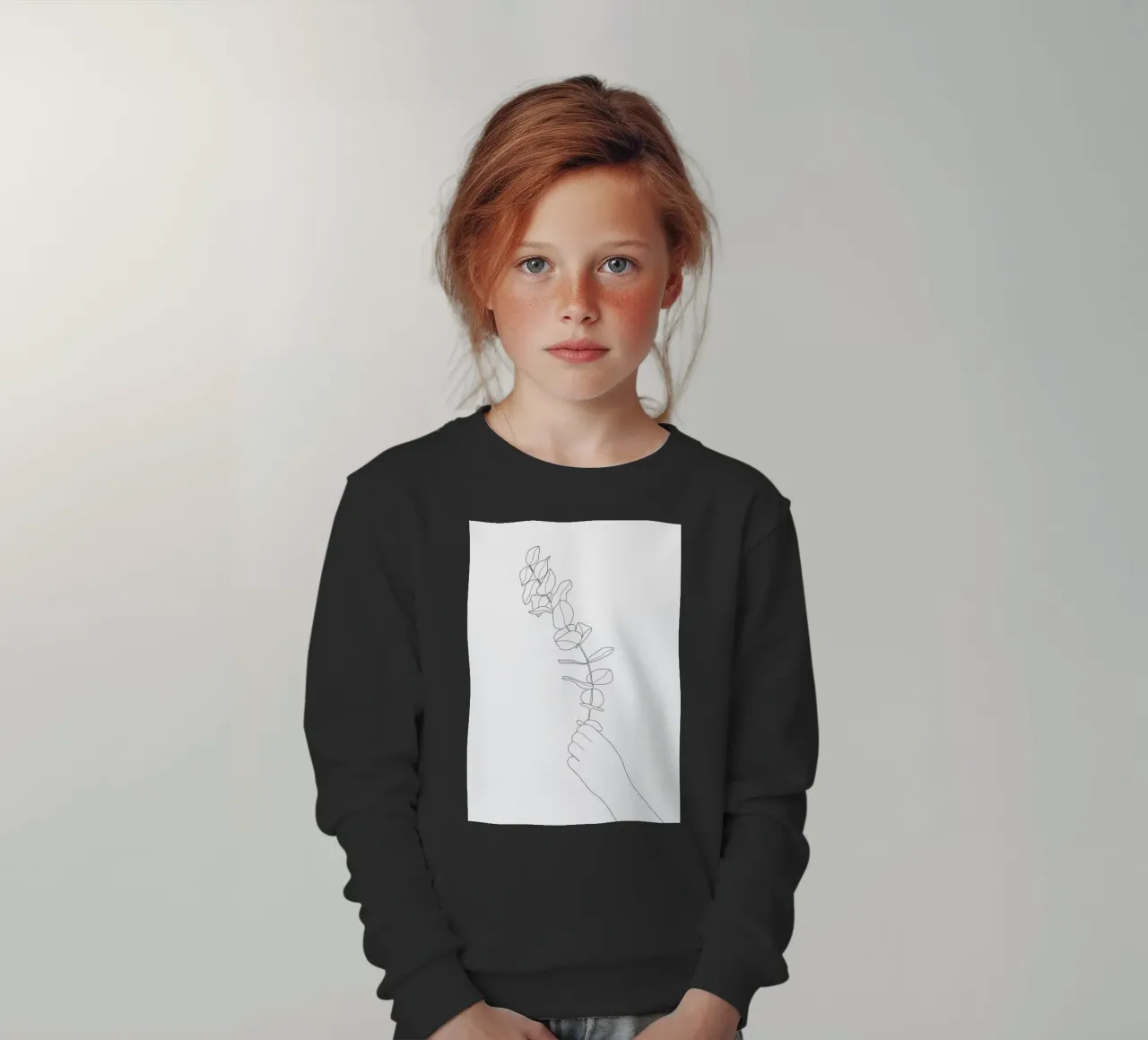 Minimal Hand Holding the Branch 1 felpa bambino da Nadjaa