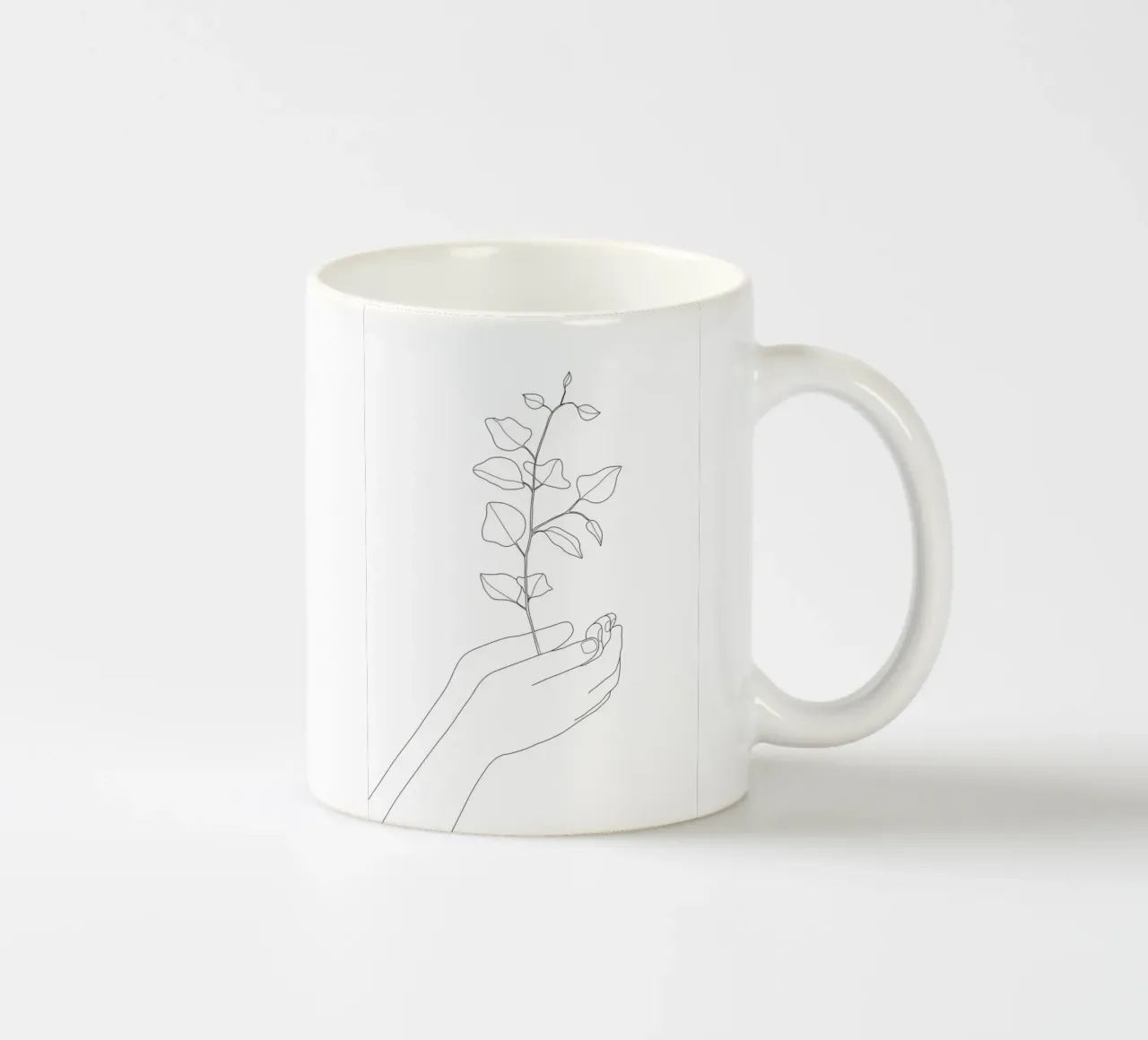 Minimal Hand Holding the Branch 2 tazza in ceramica da Nadjaa