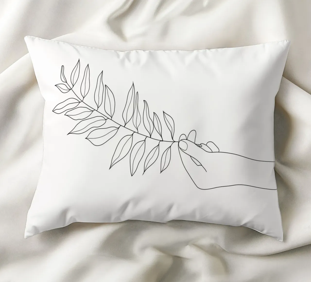 Minimal Hand Holding the Branch 3 cuscino da Nadjaa