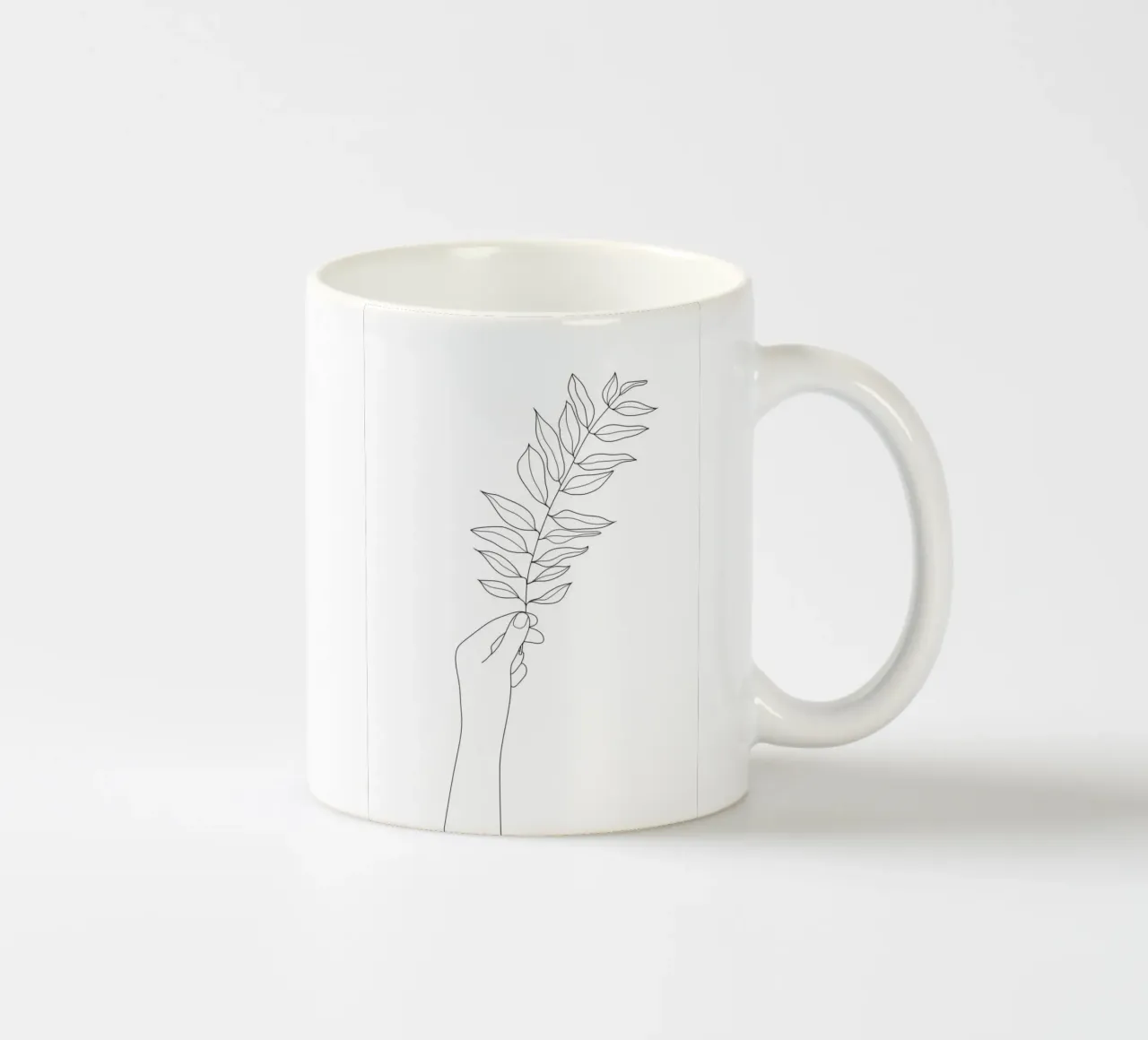 Minimal Hand Holding the Branch 3 tazza in ceramica da Nadjaa