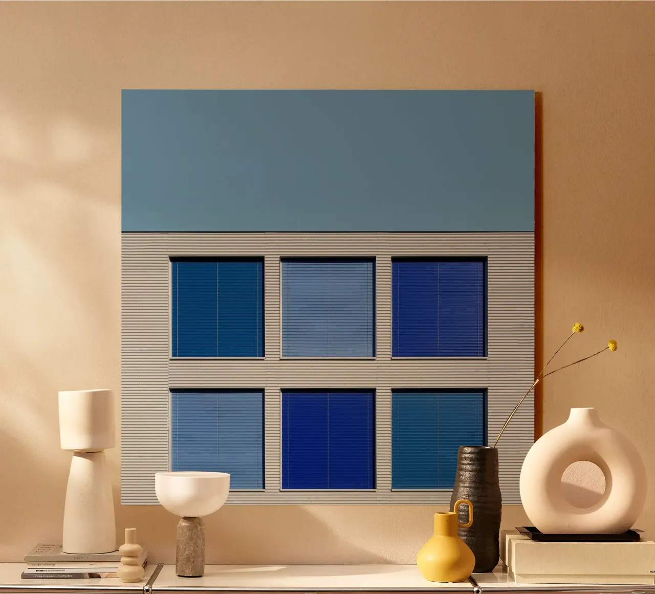 gradient square on building metacrilato de comura