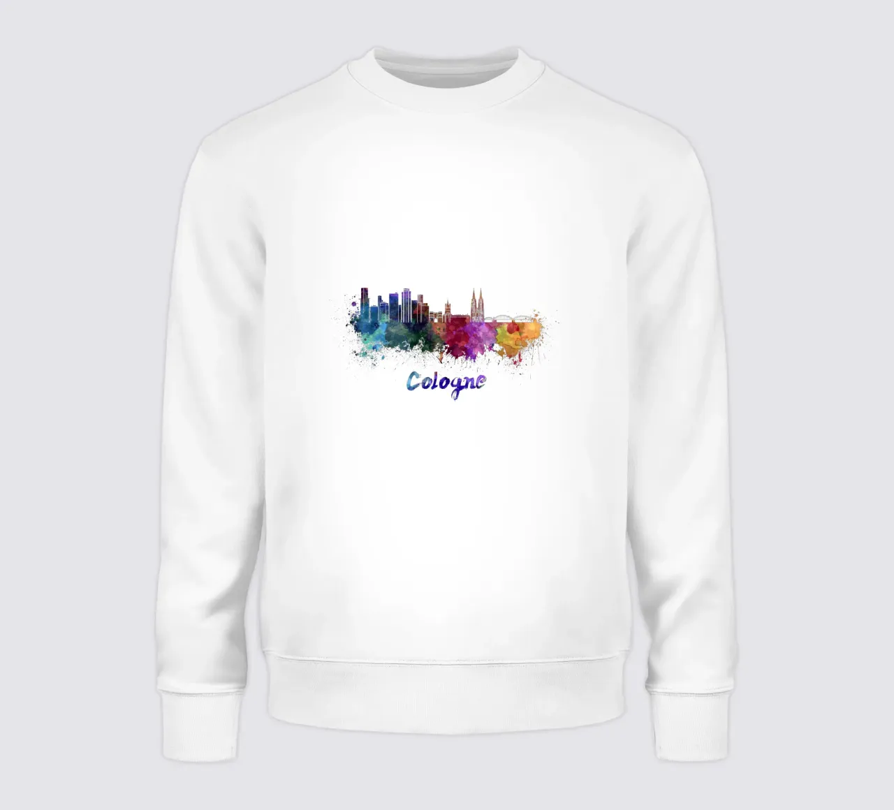 Lo skyline di Colonia in acquerello felpa da 🎁 ARTVI-SHOP