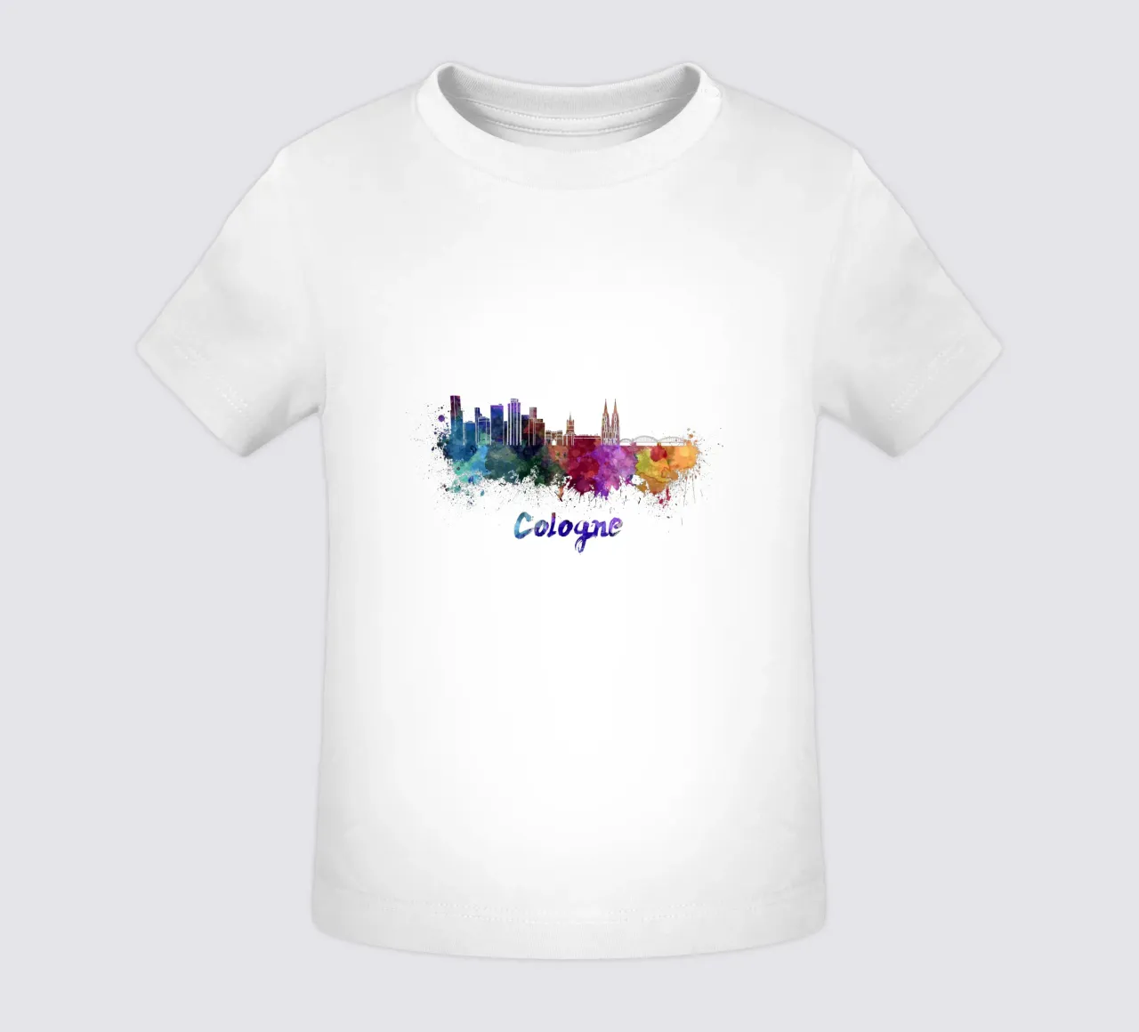 Lo skyline di Colonia in acquerello maglietta neonato da 🎁 NOBELART