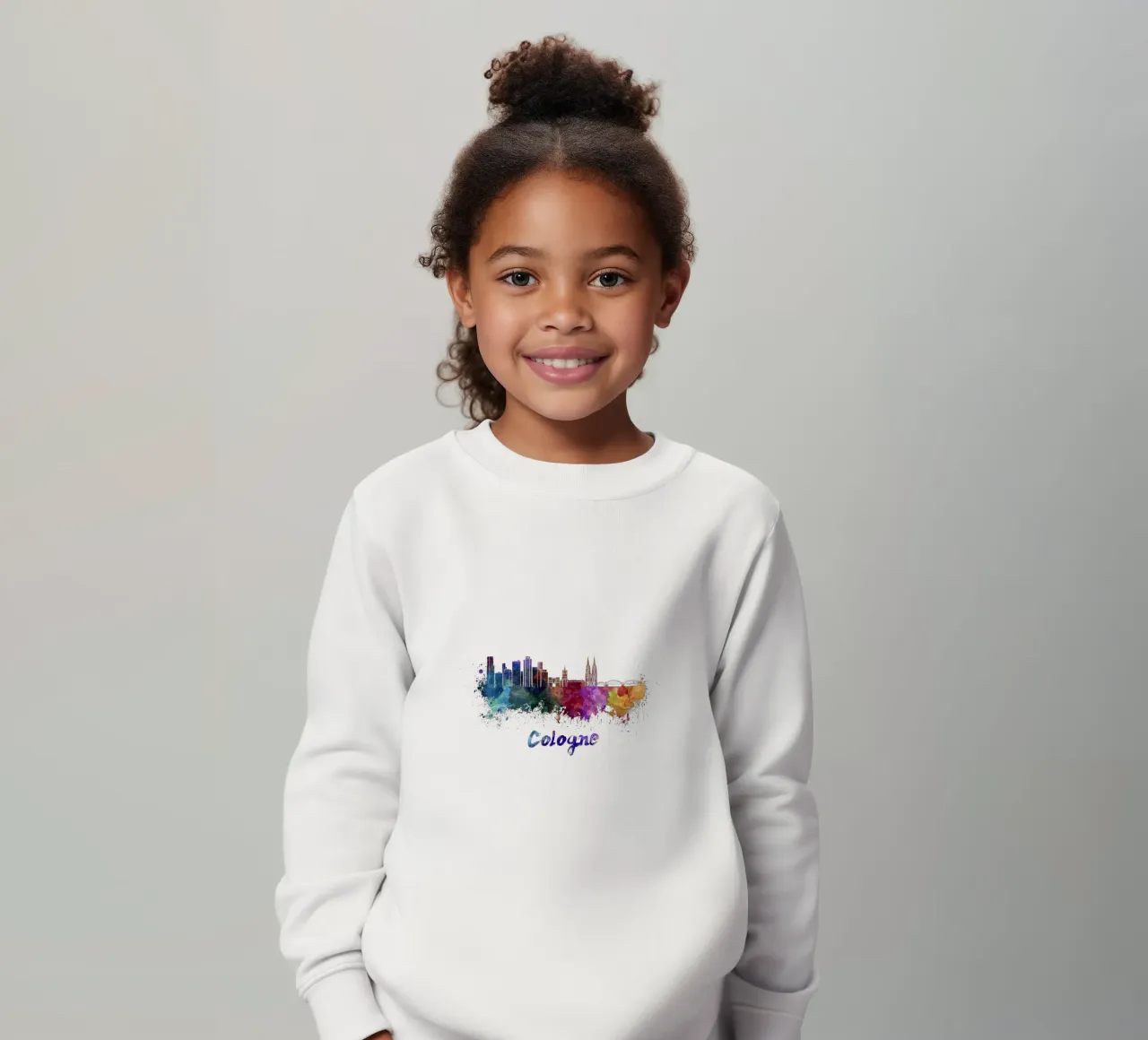 Lo skyline di Colonia in acquerello felpa bambino da 🎁 ARTVI-SHOP