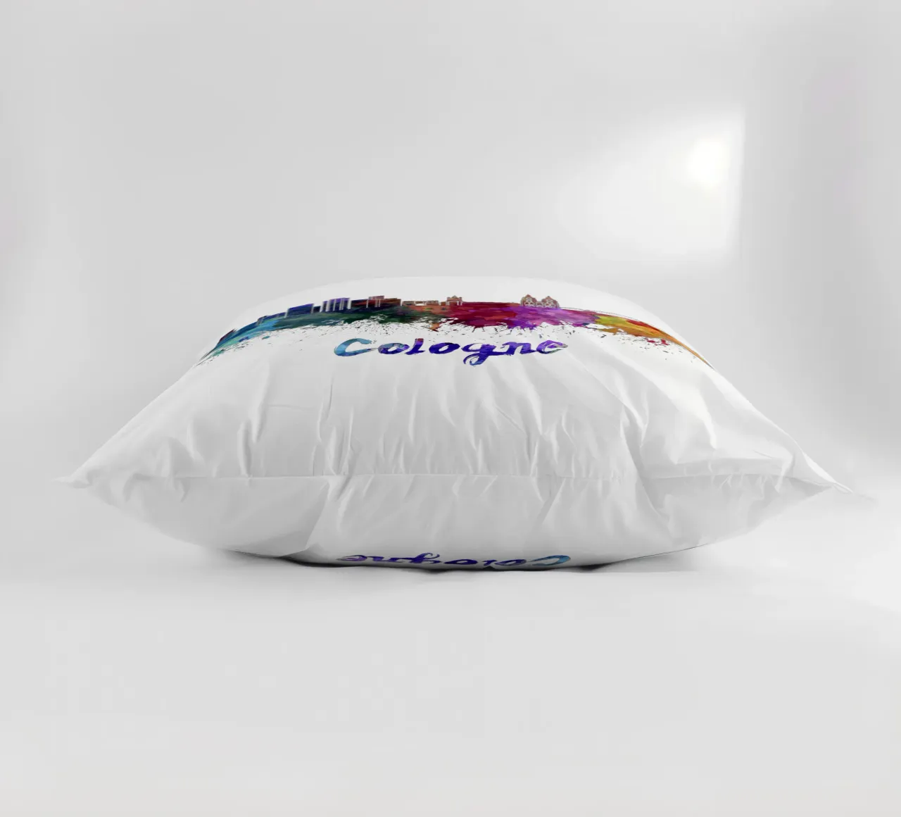 Lo skyline di Colonia in acquerello cuscino da 🎁 ARTVI-SHOP