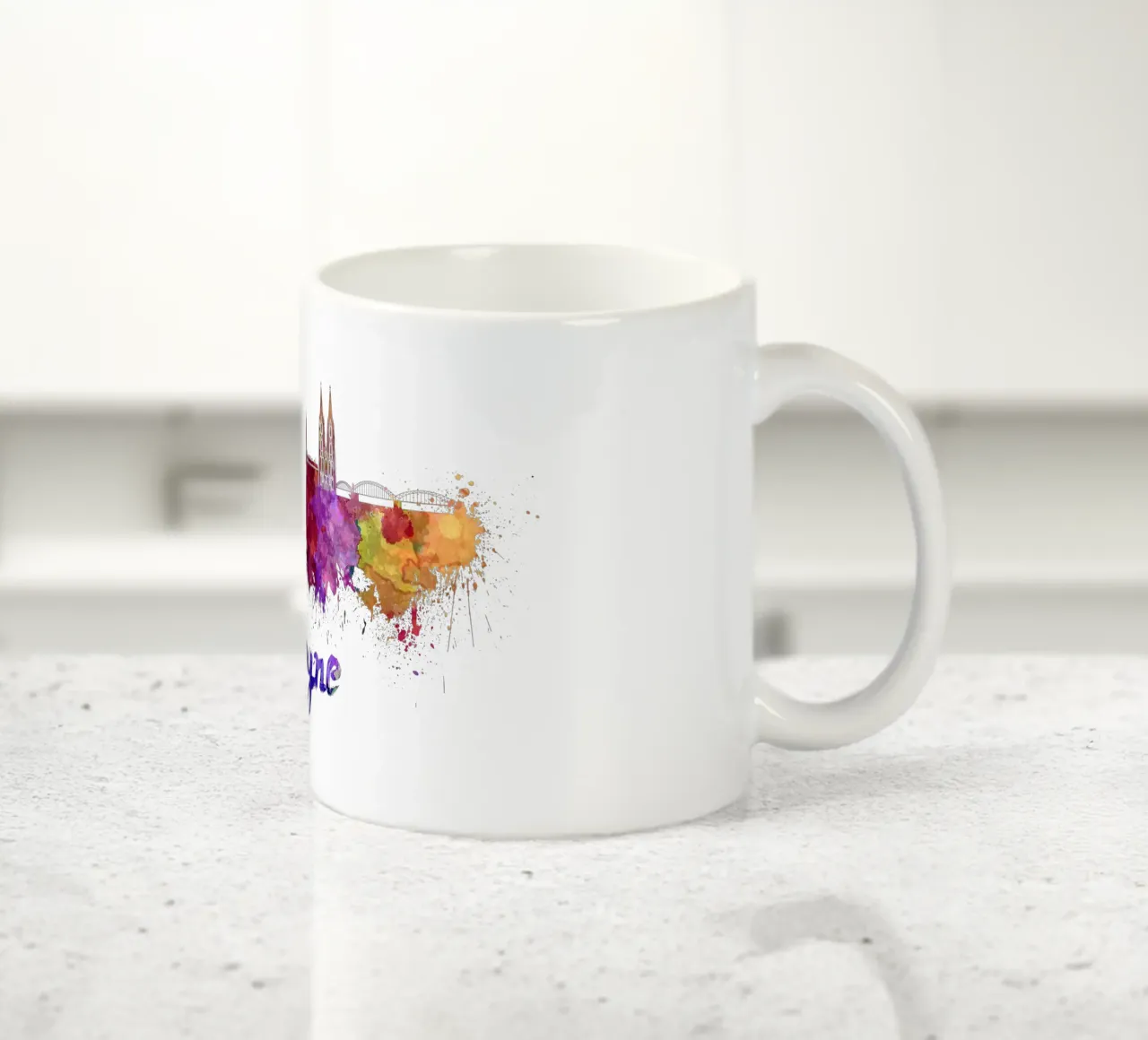 Lo skyline di Colonia in acquerello tazza in ceramica da 🎁 ARTVI-SHOP