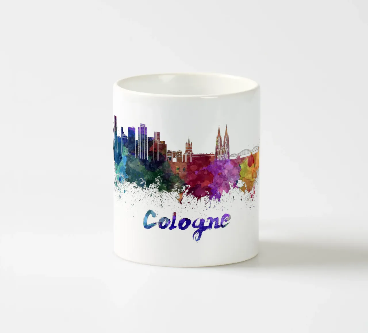 Lo skyline di Colonia in acquerello tazza in ceramica da 🎁 ARTVI-SHOP