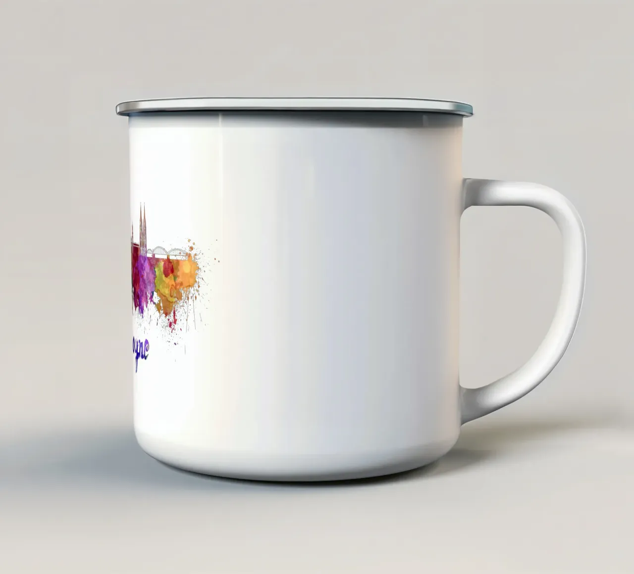 Lo skyline di Colonia in acquerello tazza in smalto da 🎁 ARTVI-SHOP