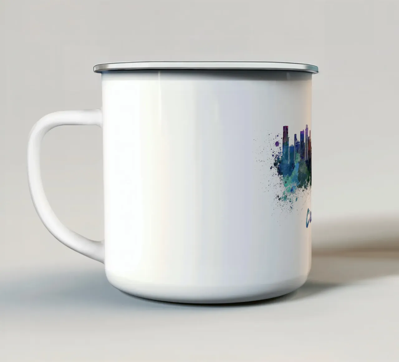 Lo skyline di Colonia in acquerello tazza in smalto da 🎁 ARTVI-SHOP
