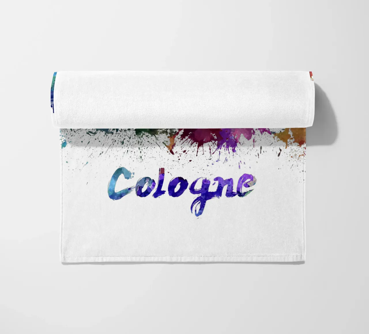 Lo skyline di Colonia in acquerello telo mare da 🎁 ARTVI-SHOP