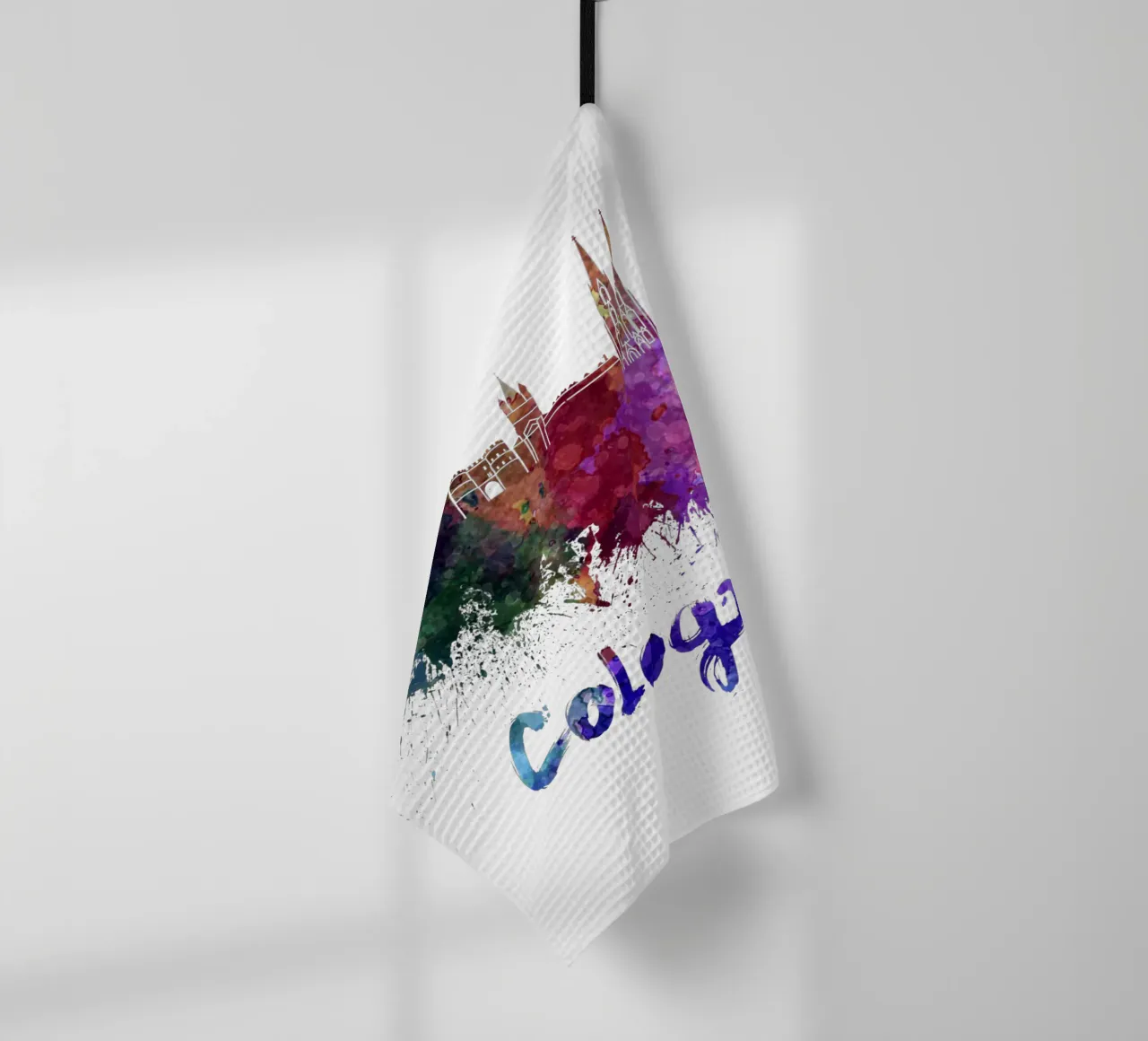 Lo skyline di Colonia in acquerello canovaccio da cucina da 🎁 ARTVI-SHOP