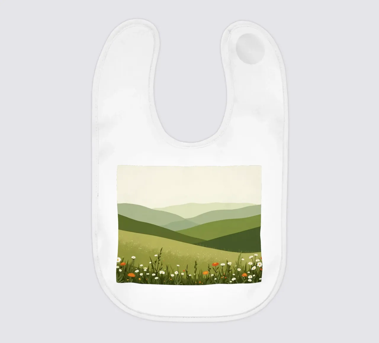 Colline verdi con fiori selvatici bavaglino da DesignDoodle