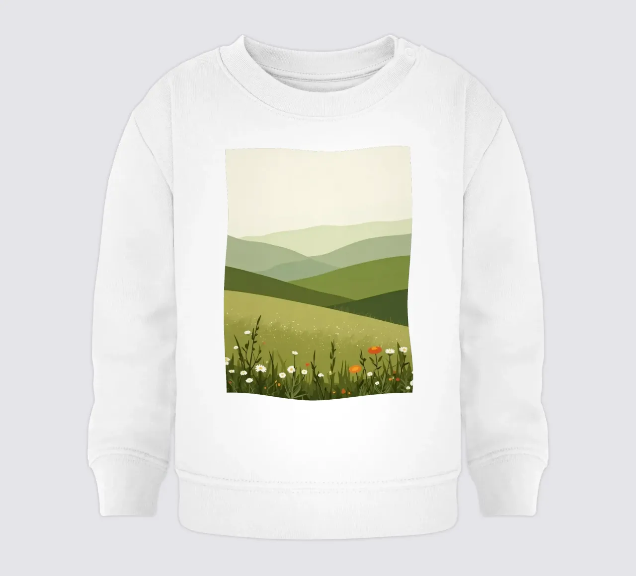 Colline verdi con fiori selvatici felpa neonato da DesignDoodle