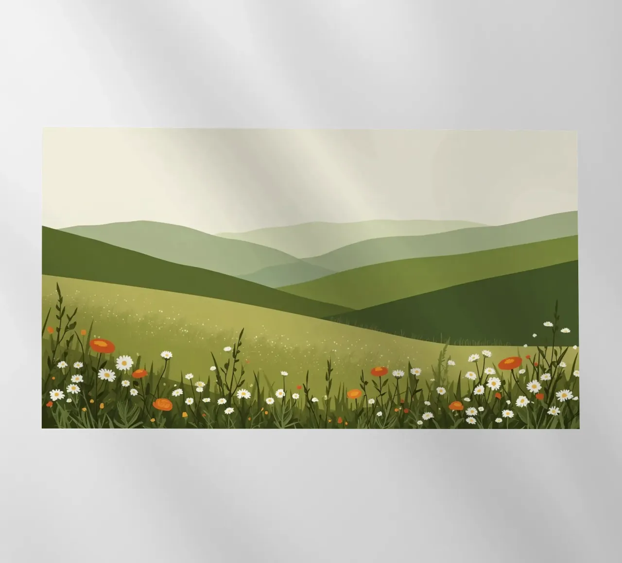 Colline verdi con fiori selvatici pellicola backlit da DesignDoodle