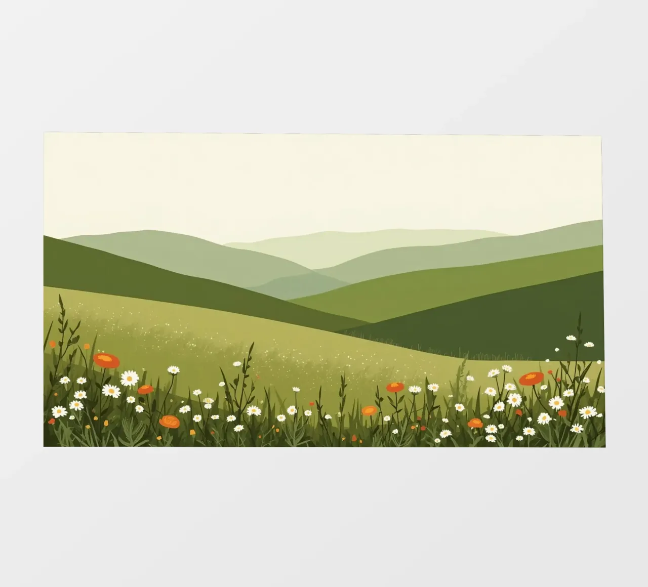 Colline verdi con fiori selvatici pellicola backlit da DesignDoodle
