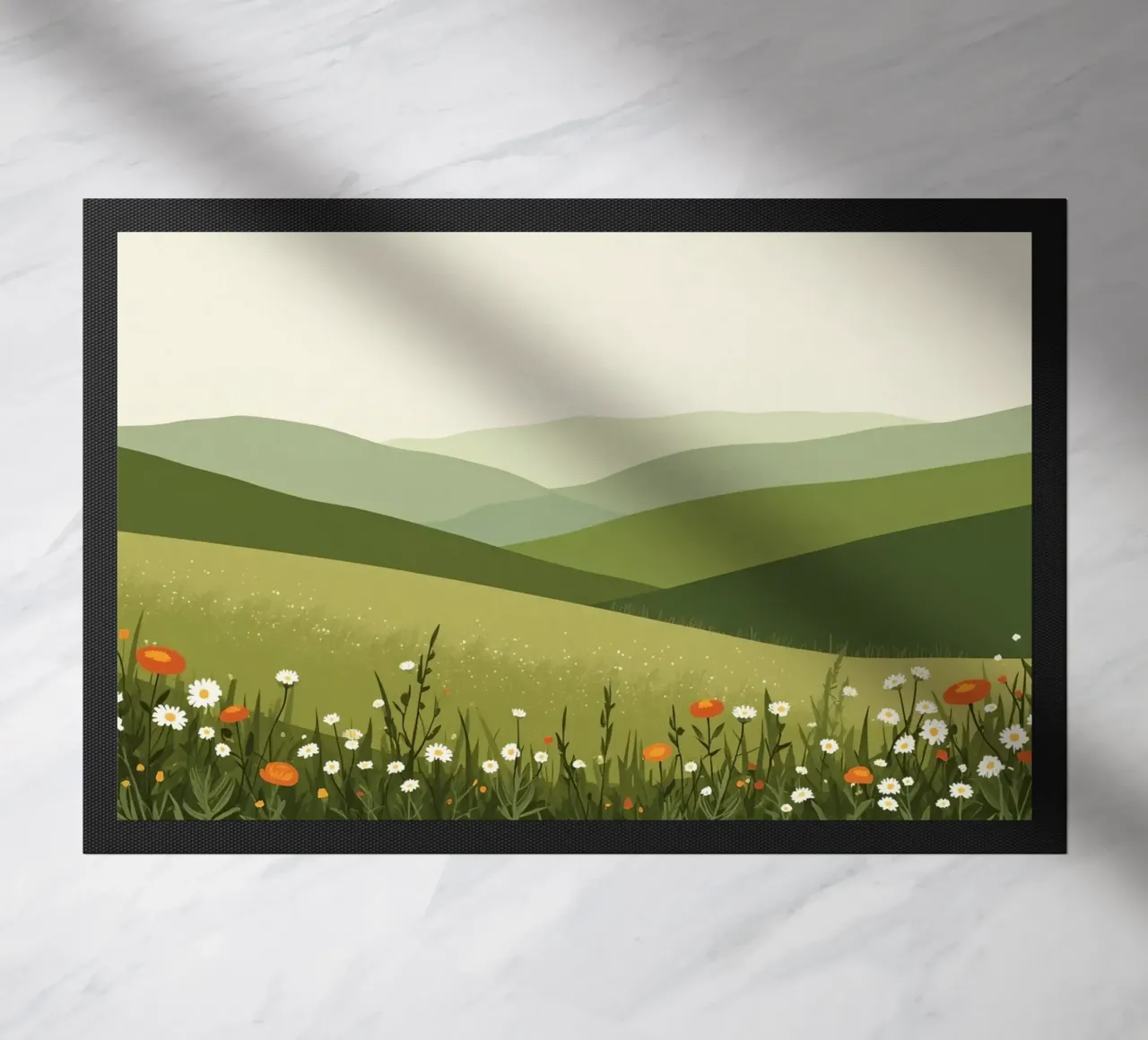 Colline verdi con fiori selvatici zerbino da DesignDoodle
