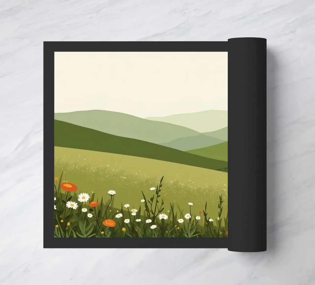 Colline verdi con fiori selvatici zerbino da DesignDoodle