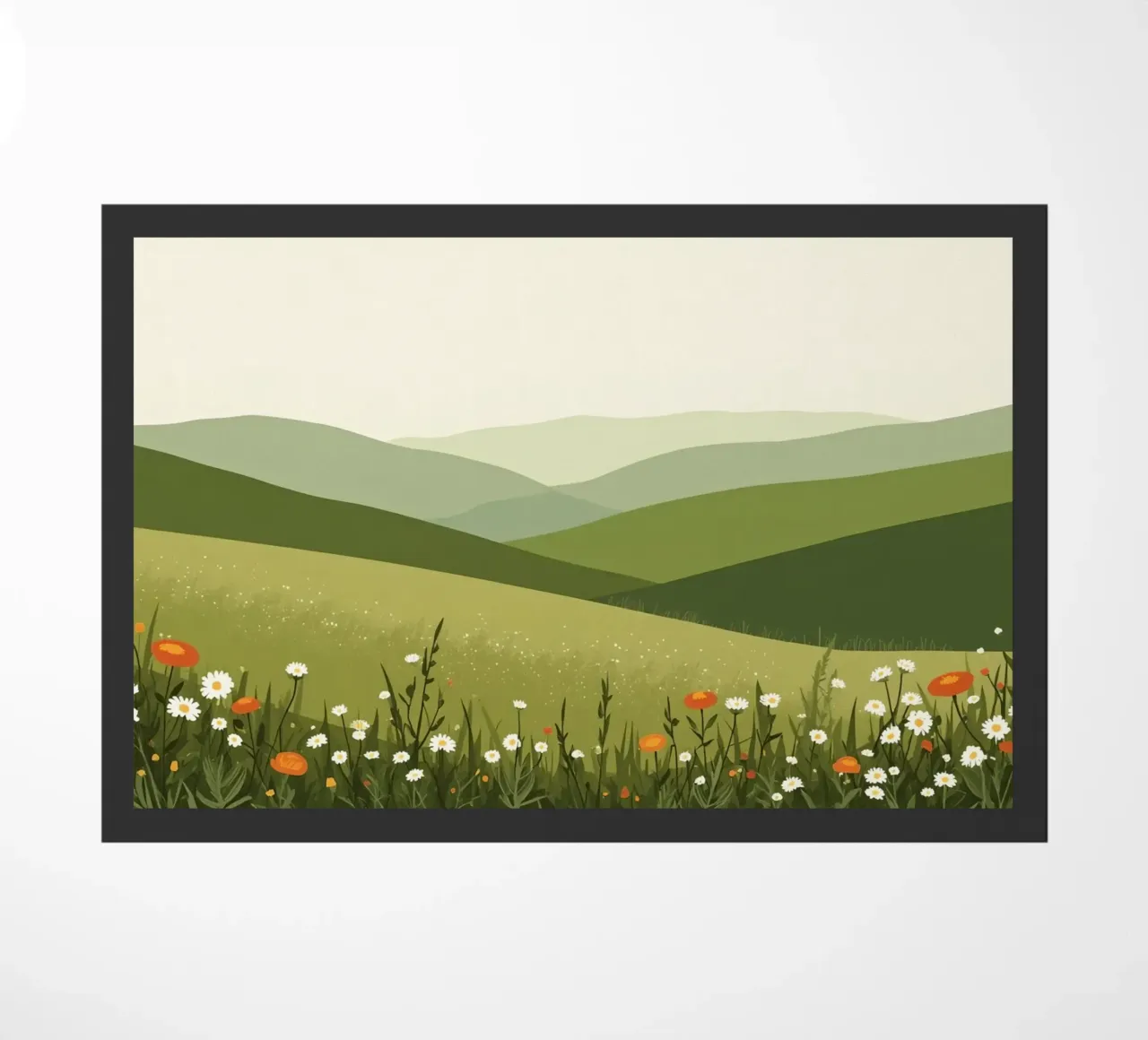 Colline verdi con fiori selvatici zerbino da DesignDoodle