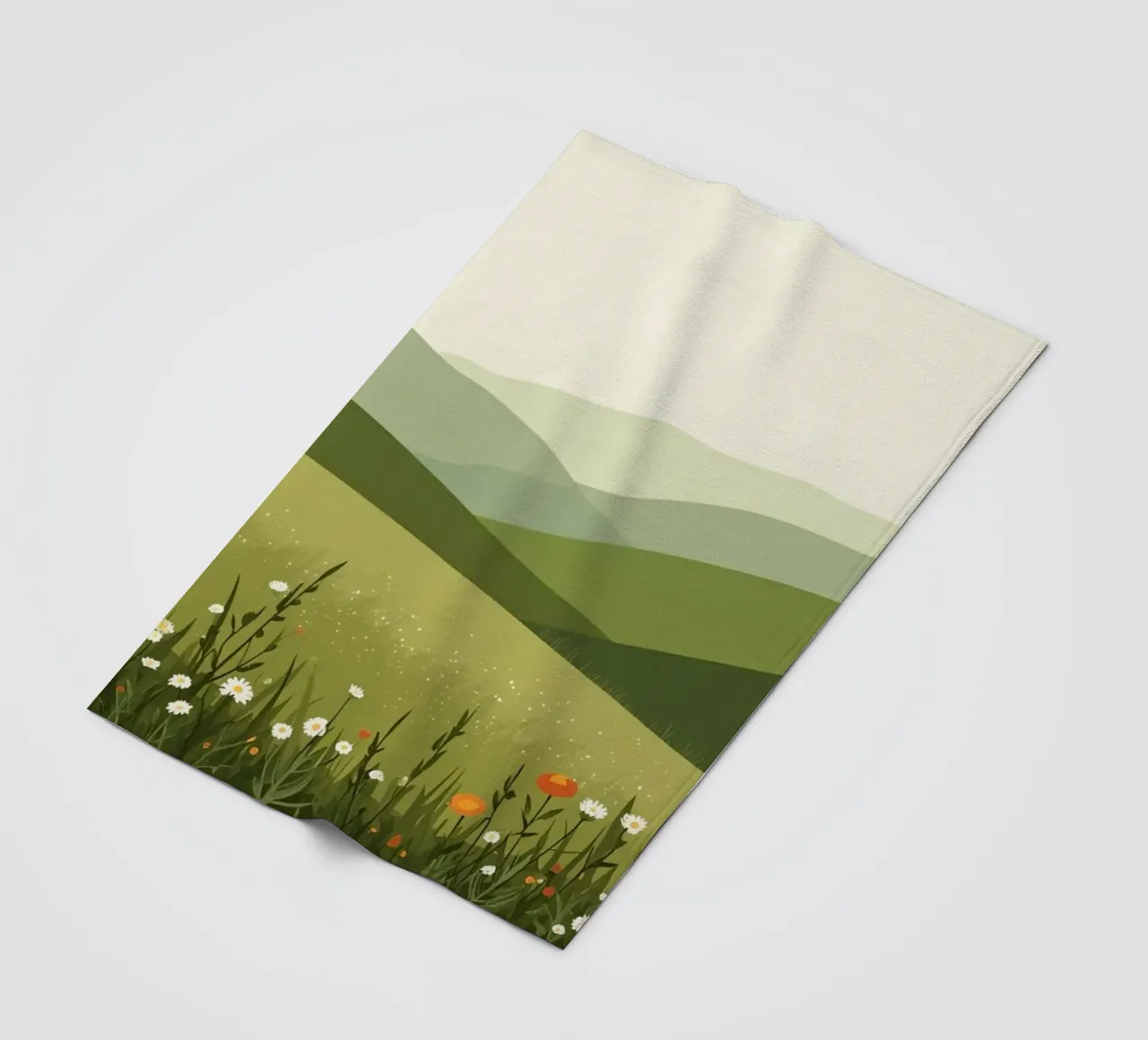 Colline verdi con fiori selvatici coperta in pile da DesignDoodle