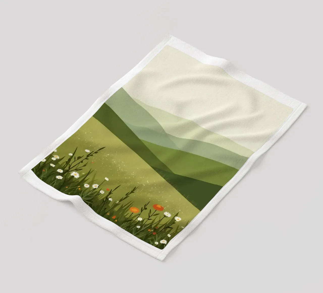 Colline verdi con fiori selvatici coperta in pile da DesignDoodle