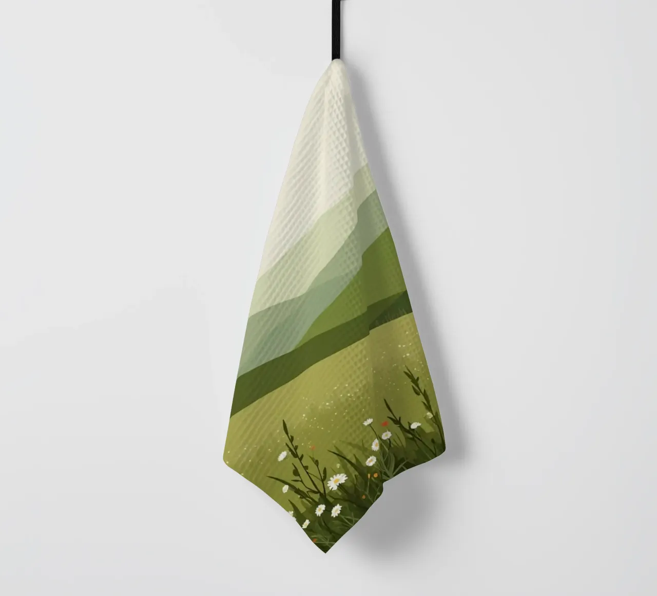 Colline verdi con fiori selvatici canovaccio da cucina da DesignDoodle