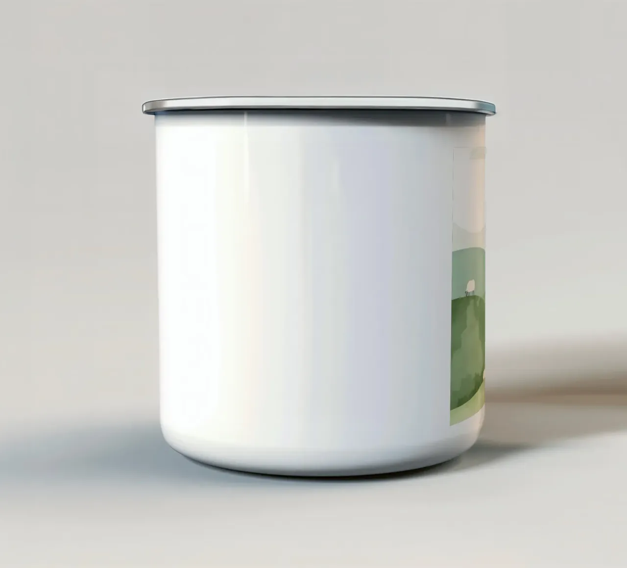 Vivaio carino Colline ondulate con pecore e nuvole tazza in smalto da DesignDoodle