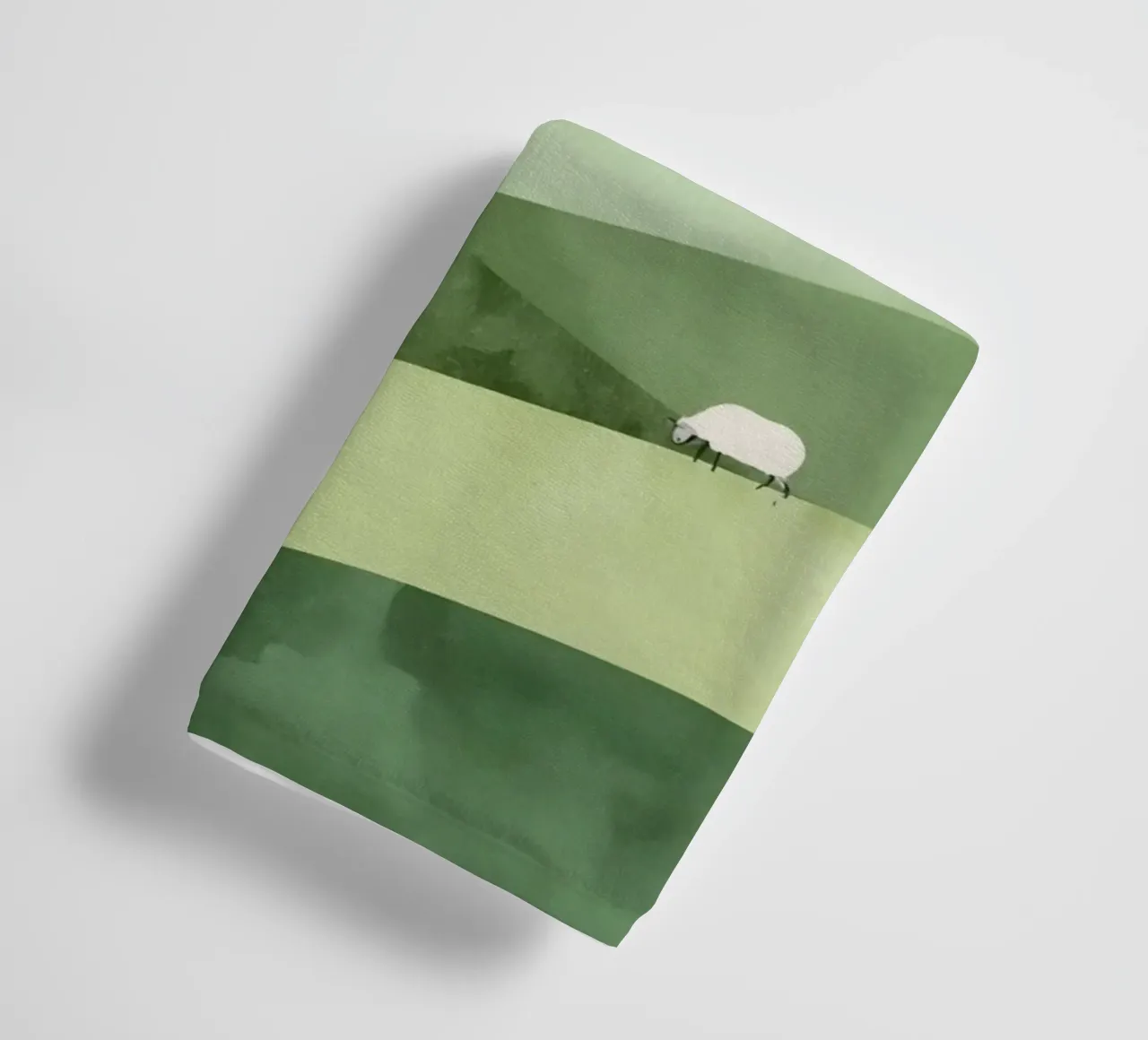 Cute Nursery Rolling Hills with Sheep and Clouds towel by DesignDoodle