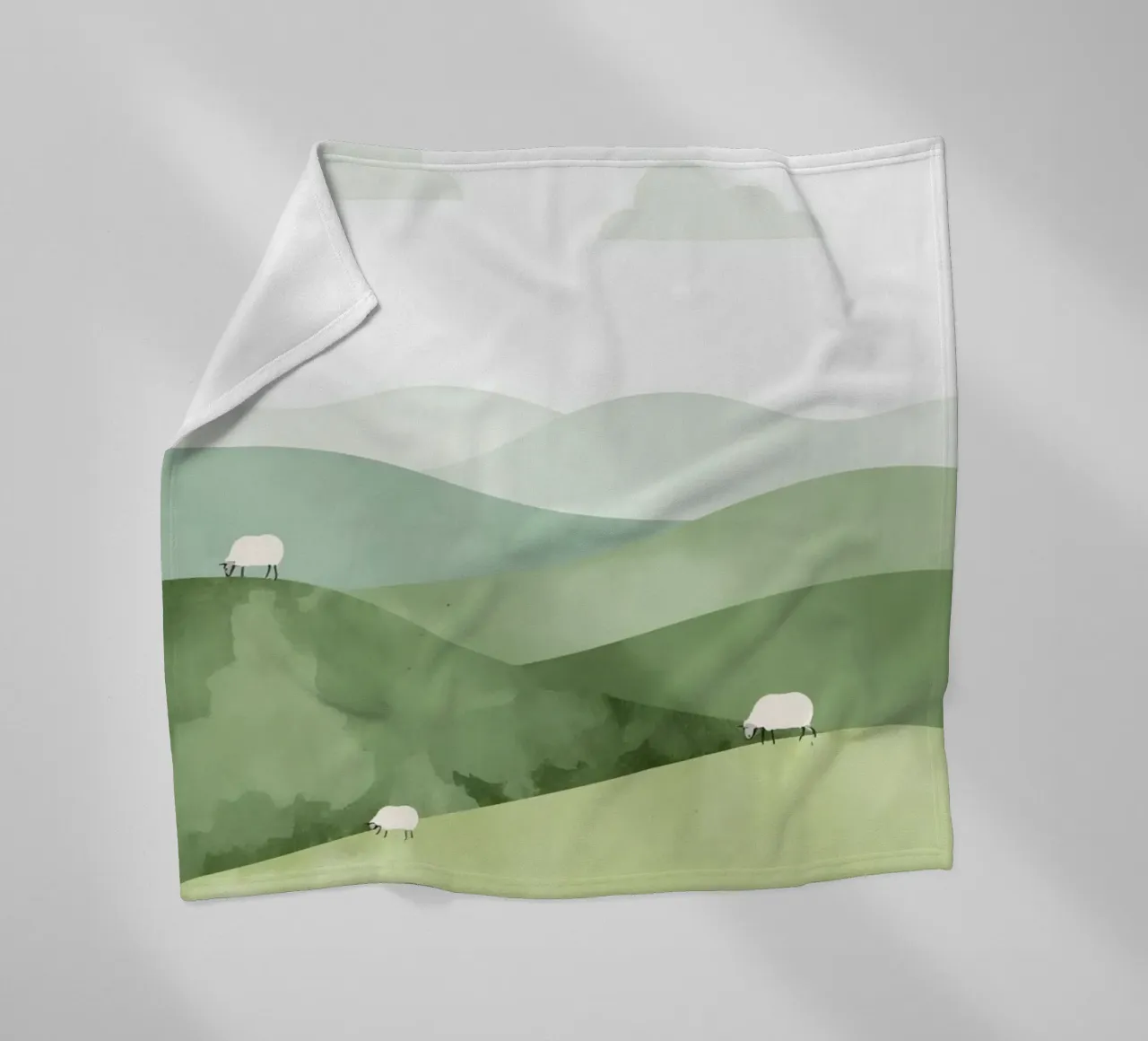 Vivaio carino Colline ondulate con pecore e nuvole coperta in pile da DesignDoodle