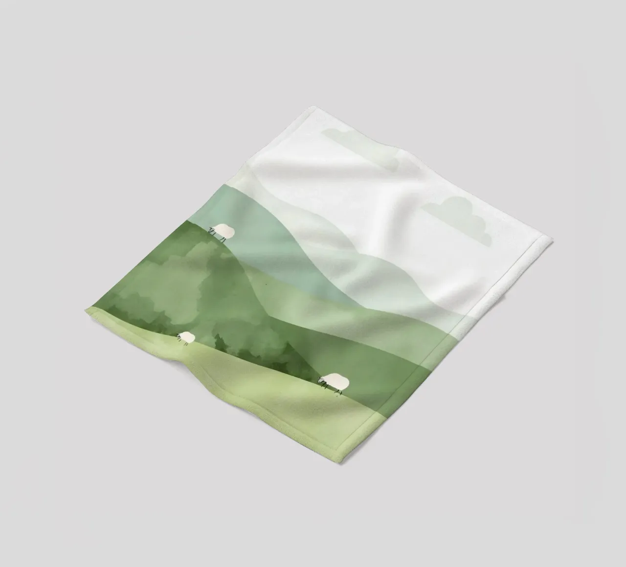 Vivaio carino Colline ondulate con pecore e nuvole coperta in pile da DesignDoodle