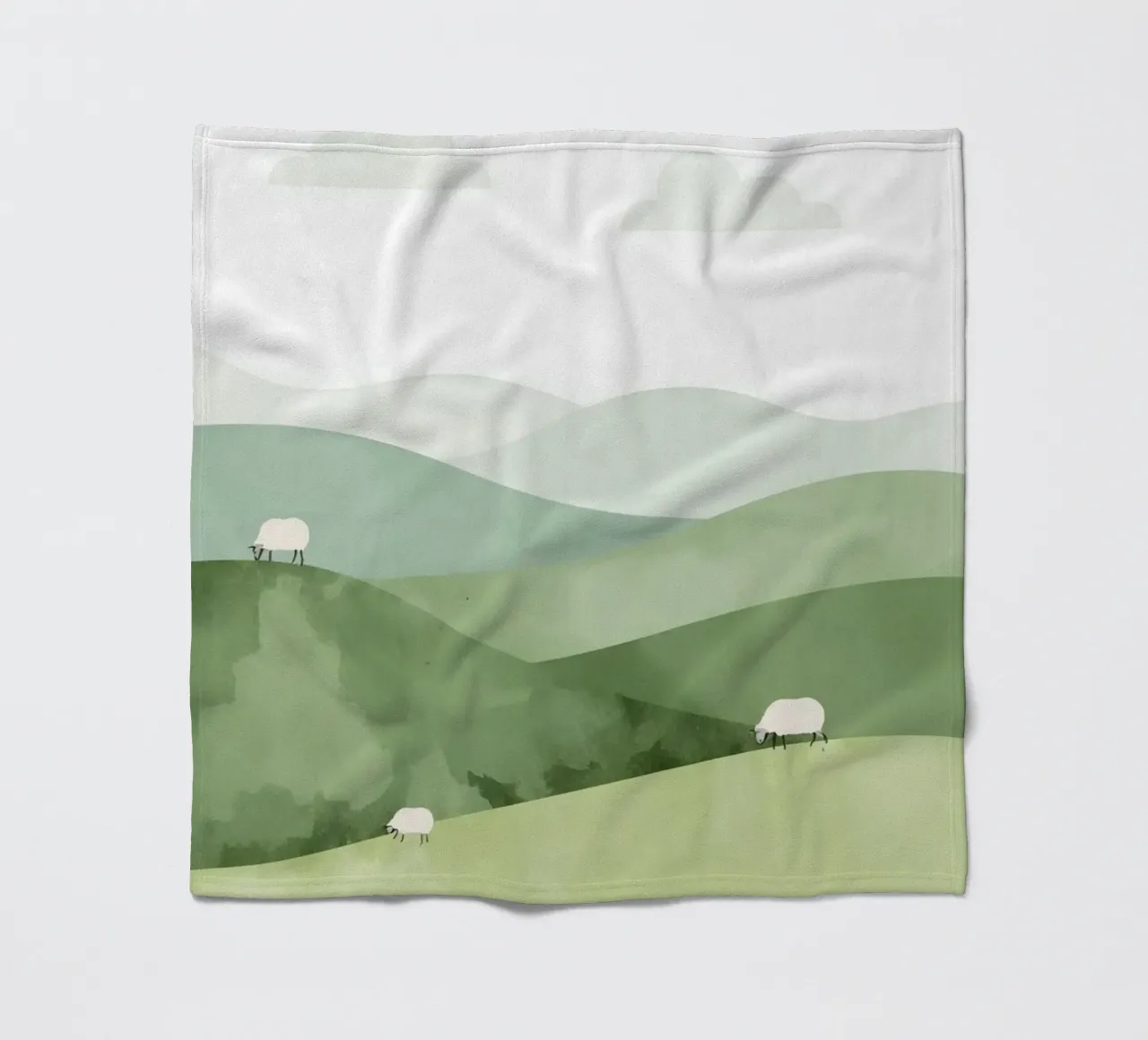 Vivaio carino Colline ondulate con pecore e nuvole coperta in pile da DesignDoodle