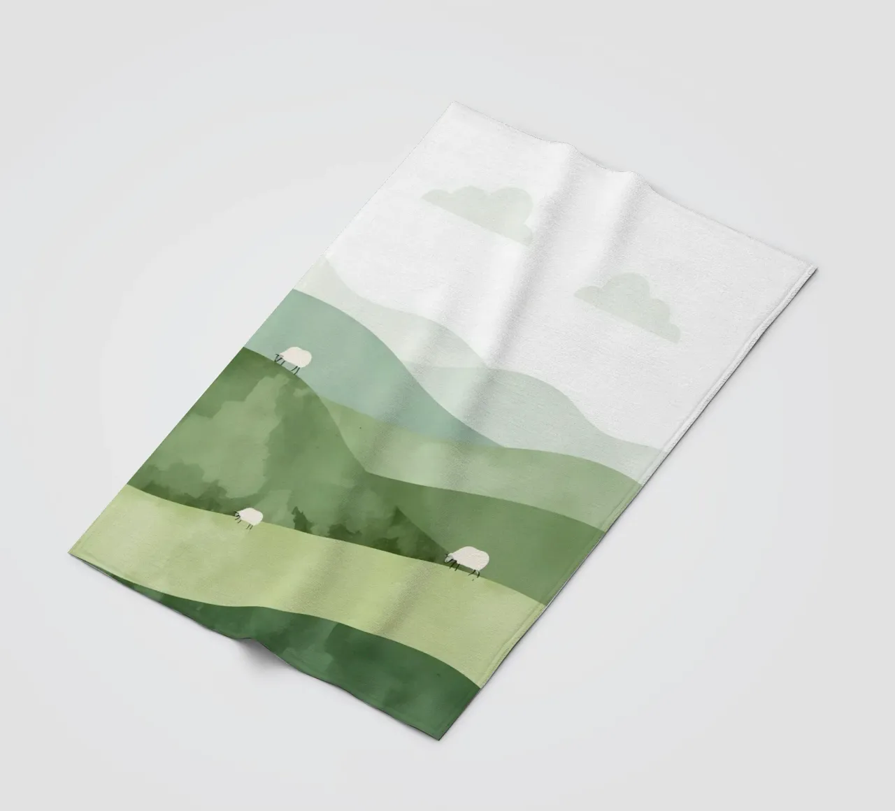 Vivaio carino Colline ondulate con pecore e nuvole coperta in pile da DesignDoodle