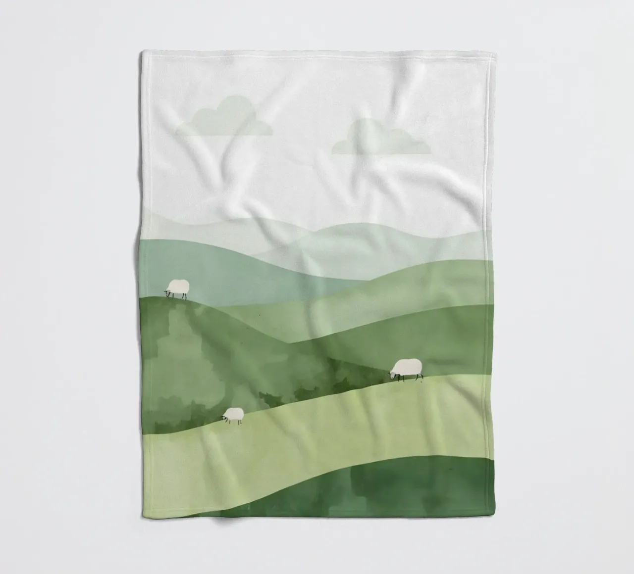 Vivaio carino Colline ondulate con pecore e nuvole coperta in pile da DesignDoodle