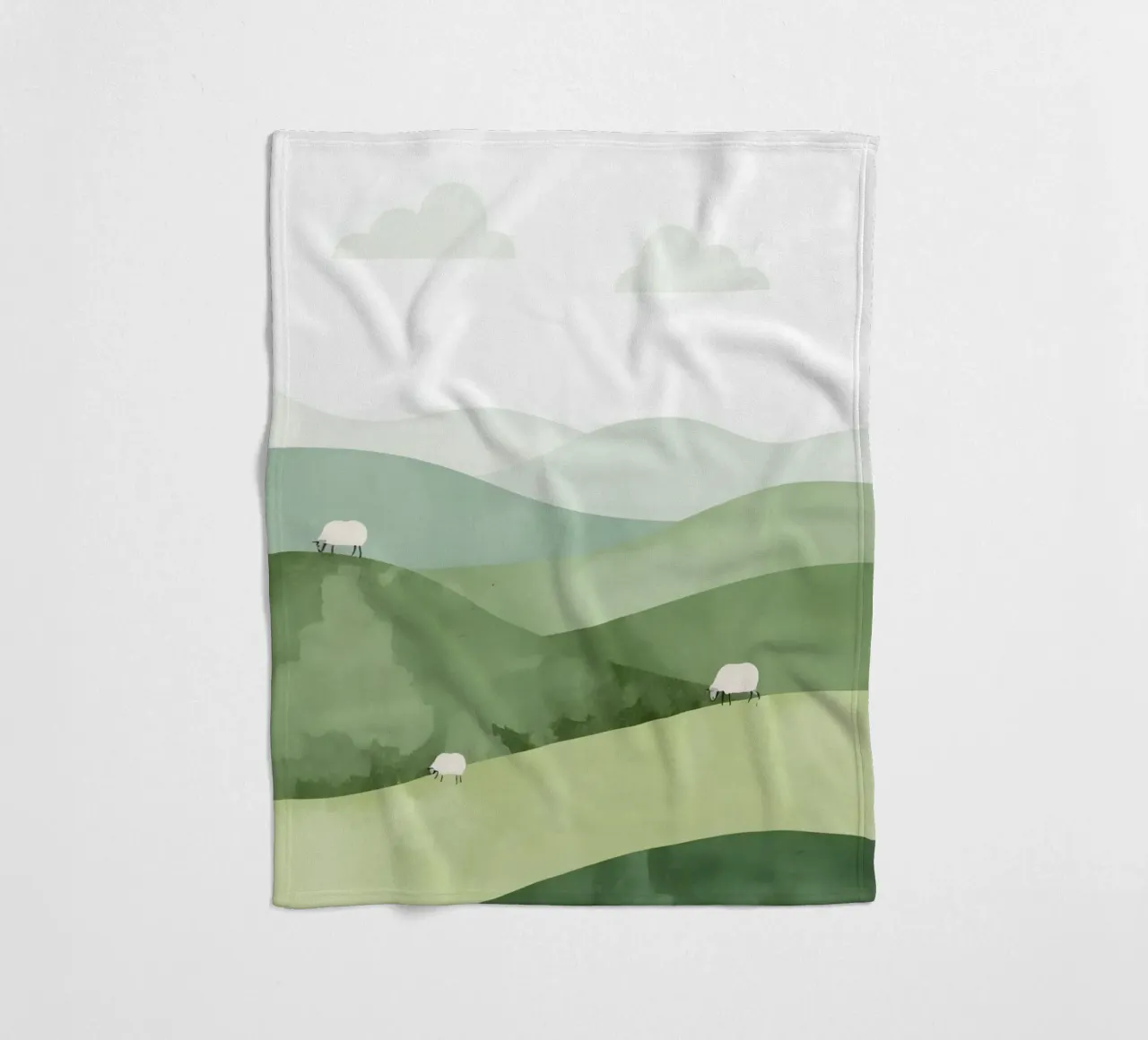 Vivaio carino Colline ondulate con pecore e nuvole coperta in pile da DesignDoodle