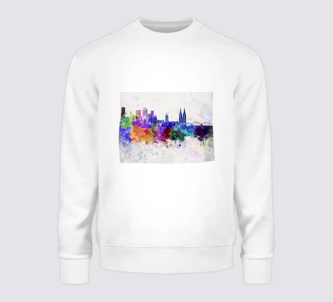 Lo skyline di Colonia in acquerello felpa da 🎁 ARTVI-SHOP