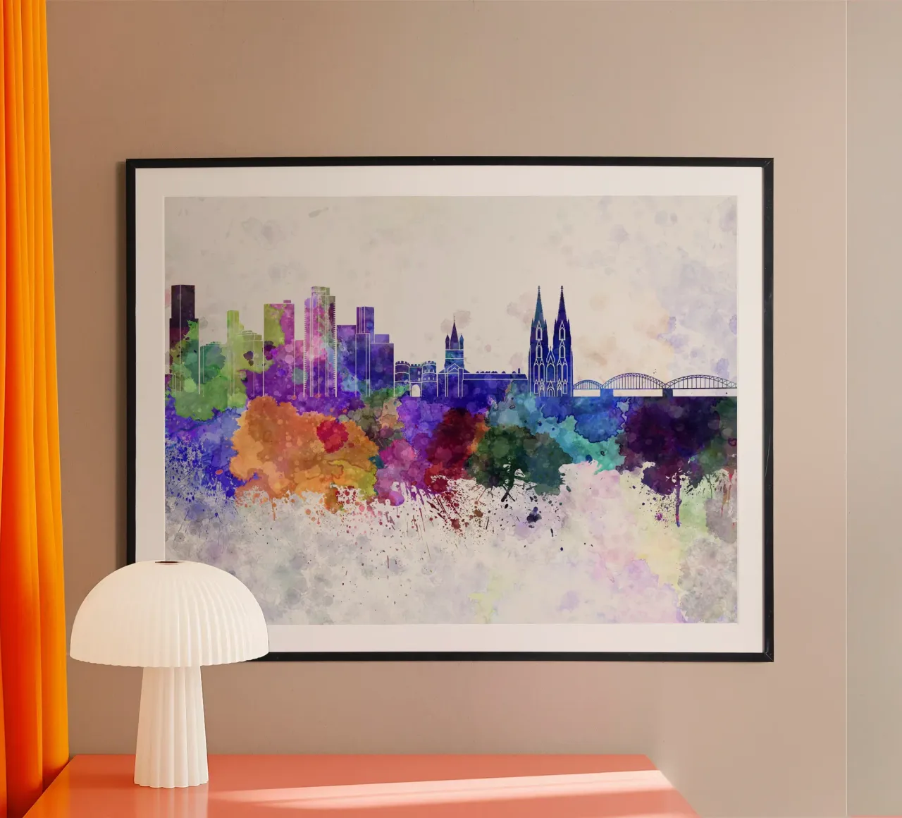 Lo skyline di Colonia in acquerello carta hahnemühle da 🎁 NOBELART
