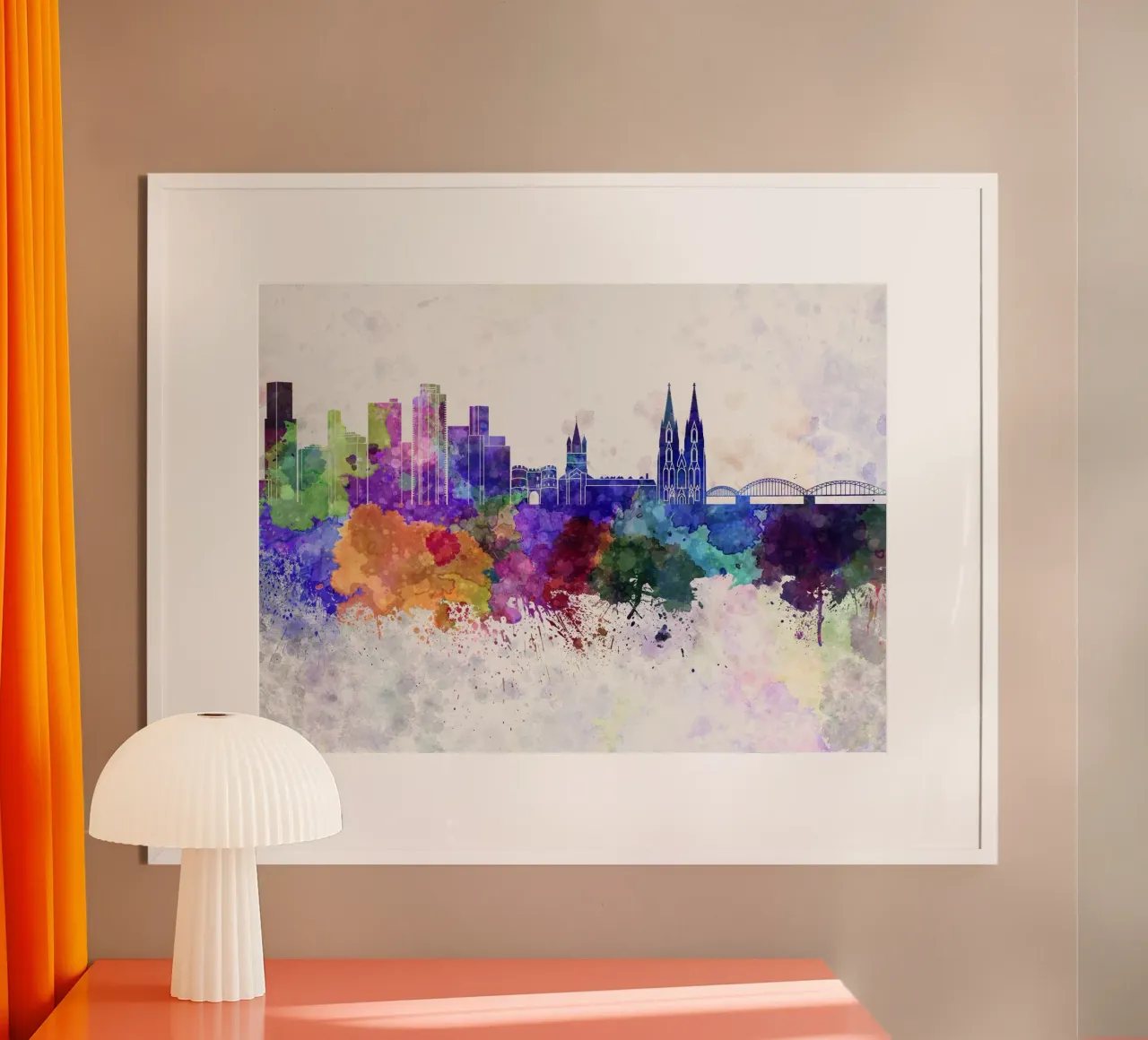 Lo skyline di Colonia in acquerello carta hahnemühle da 🎁 NOBELART