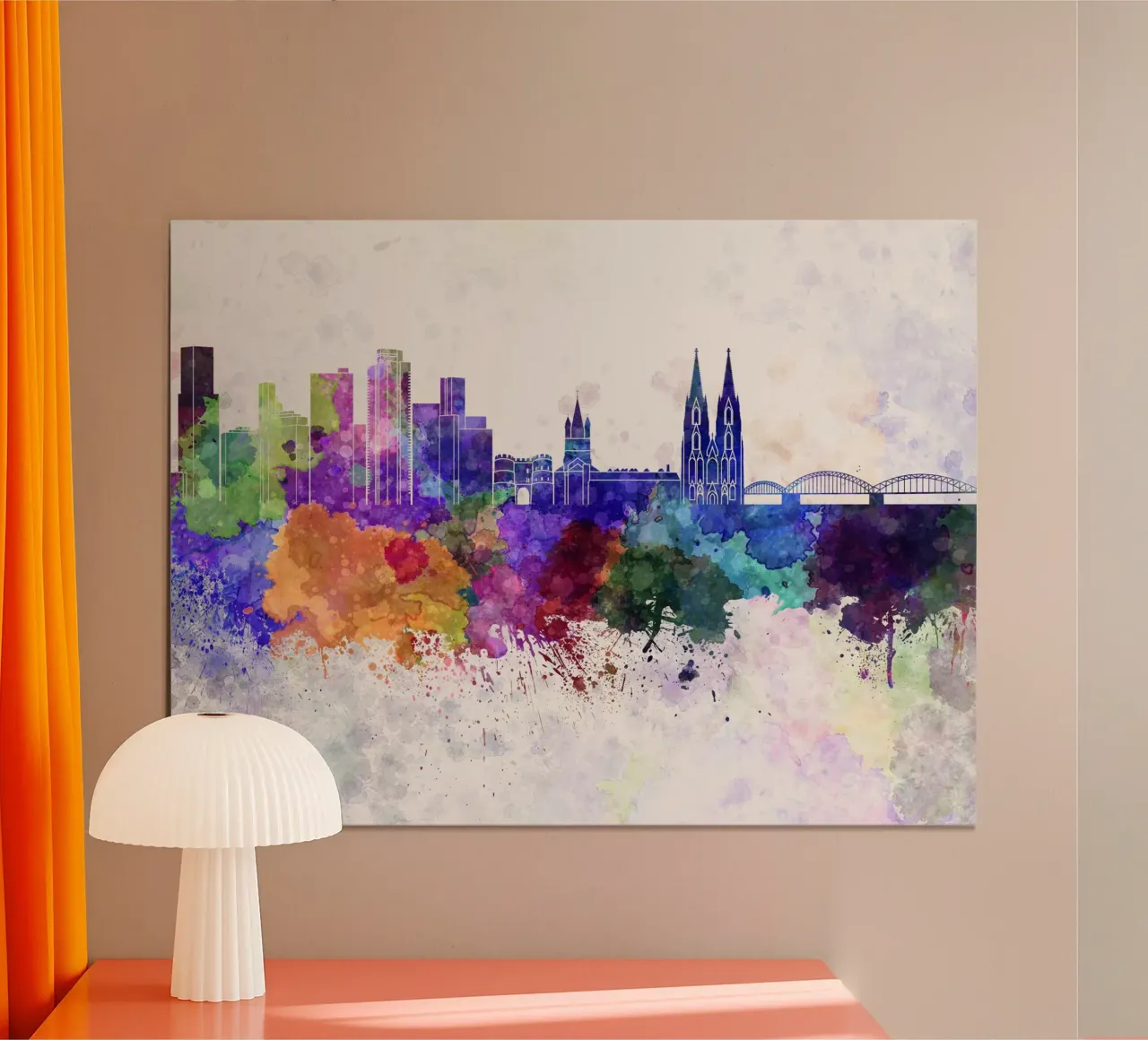 Lo skyline di Colonia in acquerello carta hahnemühle da 🎁 NOBELART