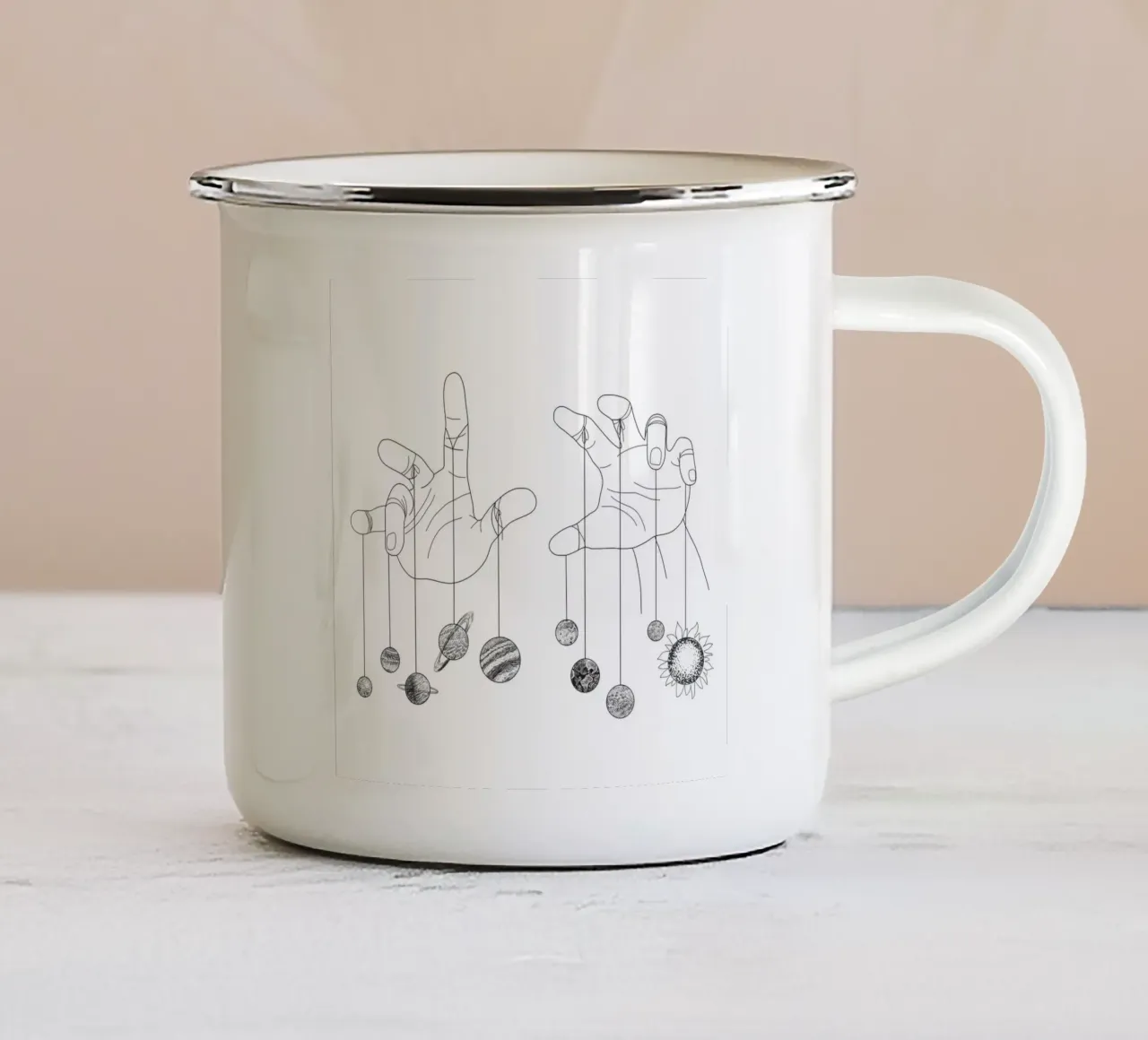 Solar System II tazza in smalto da Nadjaa