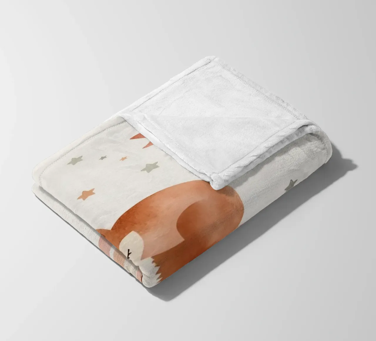 Simpatica volpe addormentata sull'arcobaleno con elementi celestiali coperta in pile da DesignDoodle