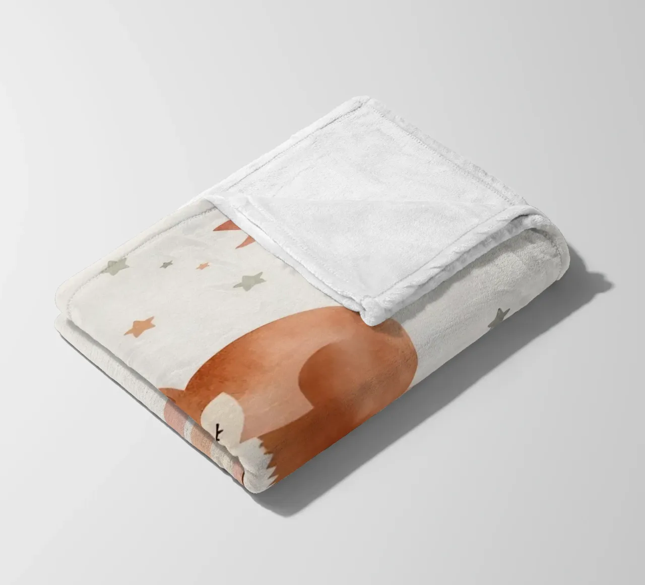 Simpatica volpe addormentata sull'arcobaleno con elementi celestiali coperta in pile da DesignDoodle