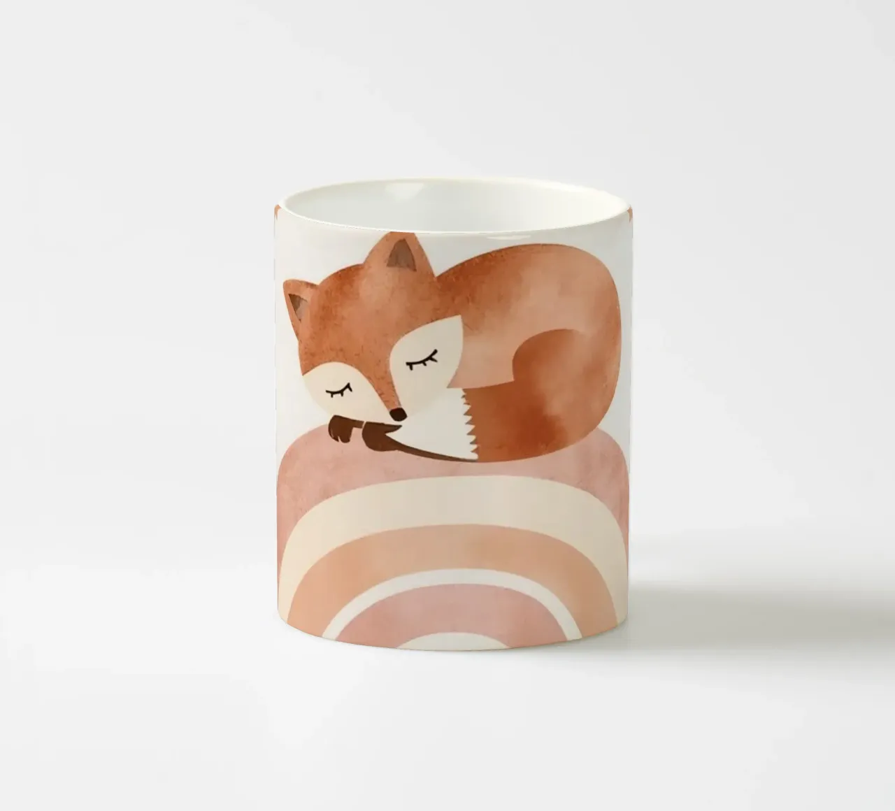 Simpatica volpe addormentata sull'arcobaleno con elementi celestiali tazza in ceramica da DesignDoodle