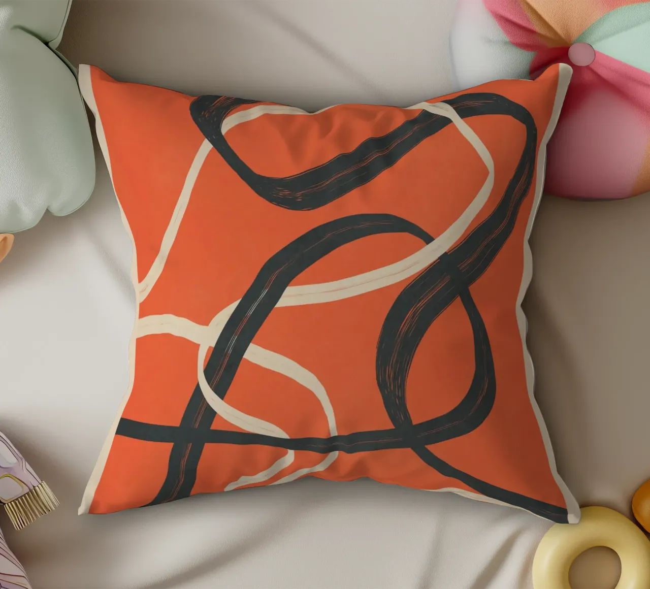 Minimal Abstract Lines Dance 2 cuscino da Nadjaa