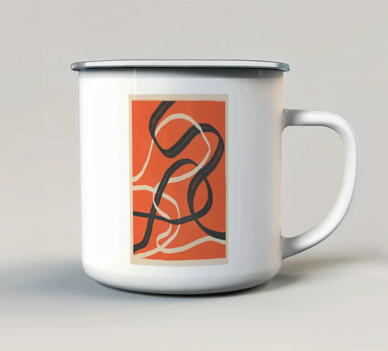 Minimal Abstract Lines Dance 2 tazza in smalto da Nadjaa